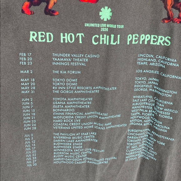 Red Hot Chili Peppers Tour Tee Shirt Men’s Size XL - Picture 8 of 10